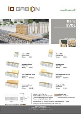 Entourage d'arbre / jardinière en gabion arrondie avec assise bois 