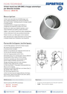 Urinoir suspendu en acier inox à détection invisible | URI-ONE-TH