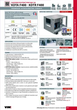 Caissons d'extraction agréés pour le désenfumage | KDTA F400 - KDTR F400