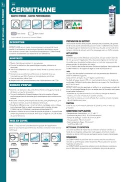 Mastic hybride sans solvant ni isocyanates | CERMITHANE  