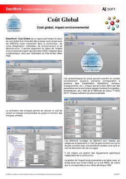 Logiciel de calcul du coût global des bâtiments suivant RT 2012 | Coût Global DescWord