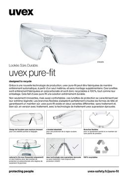 Lunettes de protection légères à branches | Uvex pure-fit 