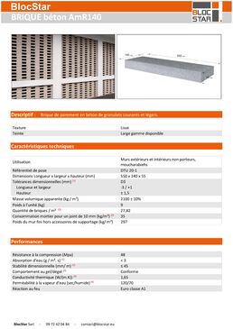 Brique de parement en béton architectonique à maçonner | Brique AmR140