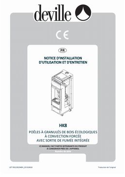 Corps de chauffe HK - 8 kW avec sortie fumées dessus intégrée - dans 6 habillages