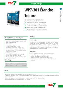 Pâte de réparation pour toits bitumineux | WP7-301 Étanche Toiture