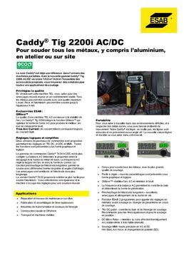 Machine portable avec panneau de commande | Caddy Tig 2200i AC/DC