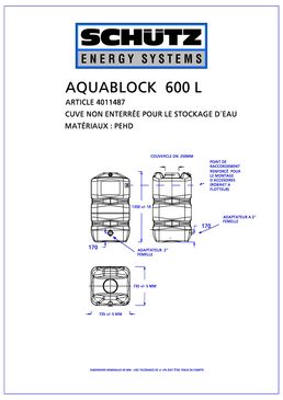 Cuve aérienne polyéthylène stockage d'eau potable Aquablock modulaire 600 à 1000 litres | SITE011600