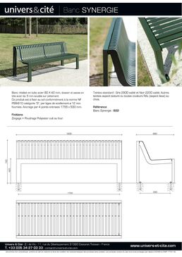 Banc, banquette et fauteuil en acier thermolaqué | Synergie