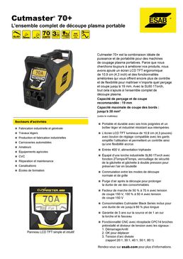 Découpeur à plasma | ESAB Cutmaster 70+