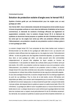 Store extérieur en toile pour baie vitrée en angle | Solution d'angle heroal VS Z