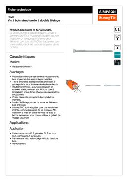 Vis à bois structurelle à double filetage | SWD