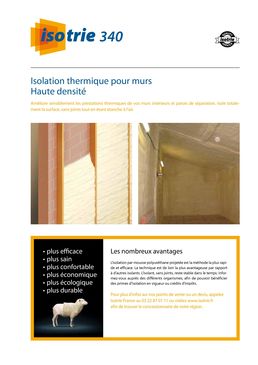 Isolation thermique haute densité pour murs | Isotrie 340