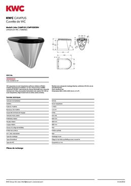 WC suspendu en acier inoxydable | CMPX592B