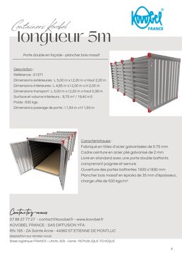 Container de stockage démontable de chantier de 5 m | KOVOBEL FRANCE 