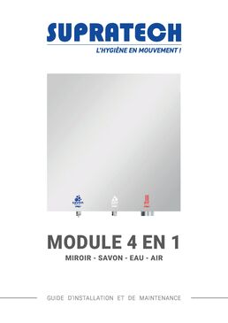 Miroir multifonction avec distributeur de savon, robinet et sèche-mains intégrés | Module miroir