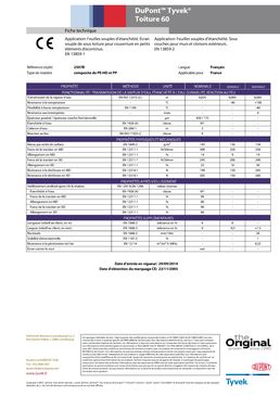 Ecran de sous-toiture HPV renforcé classe TR2 | DuPont Tyvek Toiture 60