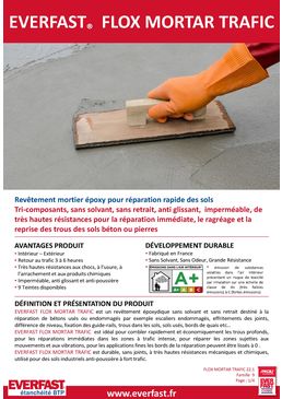 Revêtement époxydique pour la réparation de sols en béton | EVERFAST FLOX MORTAR TRAFIC