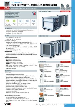 Système de traitement d'air CTA simple flux modulaire | KSEF ECOWATT + MODULES TRAITEMENT