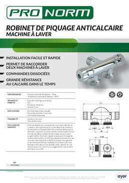 Gamme anticalcaire de raccordement | PRONORM 