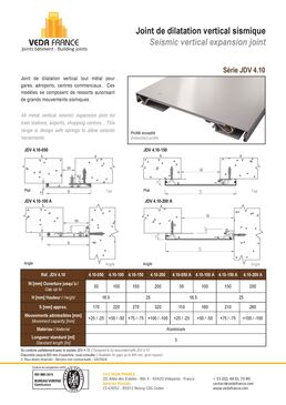 Joint de dilatation vertical spécial grands mouvements sismiques | JDV 4.10 