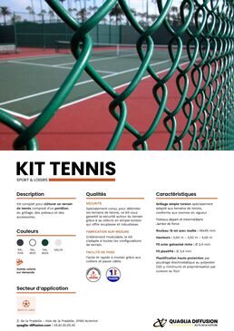 Clôture sportive pour terrain de tennis | kit-tennis