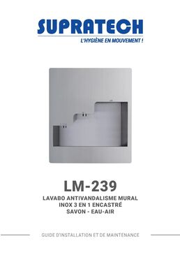 Lavabo antivandalisme mural encastré inox 3 en 1 | Combiné encastré inox LM-239