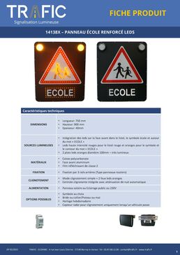 Panneau lumineux clignotant pour école | TRAFIC 