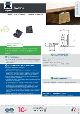 Système pour la fixation invisible de lame de terrasse bois | FIXEGO 