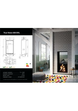 Cheminée à gaz double face verticale | True Vision 850DVL MDesign