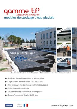 Structure alvéolaire rainurée pour le stockage temporaire des eaux pluviales | Nidaflow EP