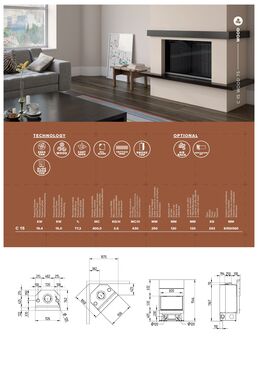 Poêle à bois avec chambre de combustion Air – Technologie Wood | C 15 WOOD 75 