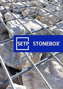 Gabion en maille électrosoudée rempli et compacté en carrière | Stonebox