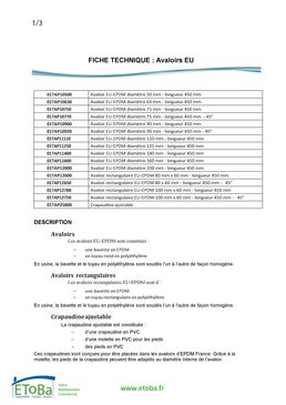 Accessoires EEP et sorties pour système d'étanchéité en EPDM