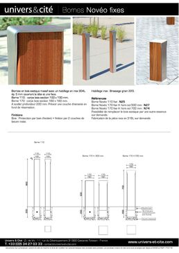 Bornes carrées fixes ou amovibles en bois et inox | Novéo