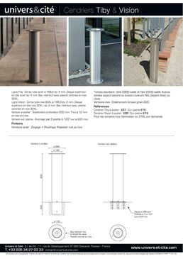 Cendriers sur pied cylindrique en acier ou en inox | Tiby / Vision