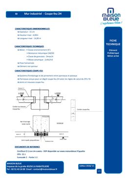 Murs coupe-feu 2H et 4H en béton | MAISON BLEUE