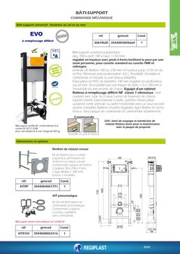 Bâti support EVO universel NF mécanique sans commande | 30670UD