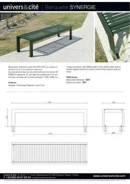 Banc, banquette et fauteuil en acier thermolaqué | Synergie