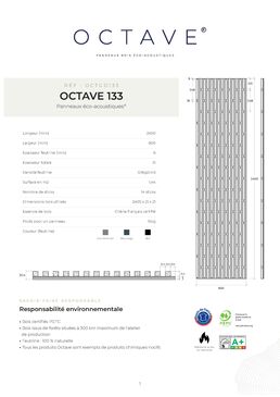 Octave 133 - Panneau acoustique - chêne français massif et feutrine de laine naturelle