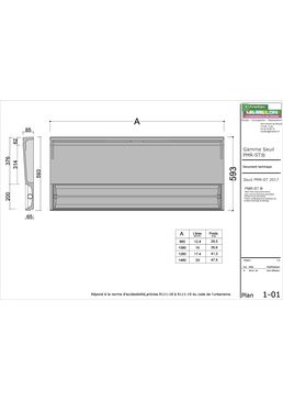 Seuil de porte PMR monobloc isolant | ART PMR 