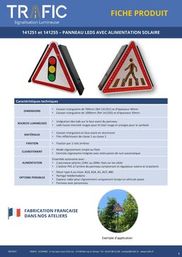 Panneau lumineux piéton avec panneau solaire intégré | TRAFIC 