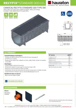 Caniveau en PE-PP de 30 cm de largeur intérieure | Recyfix Standard 300