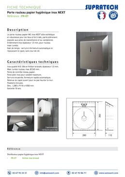 Porte-rouleau papier WC maxi jumbo anti-vandalisme NEXT | PR-07