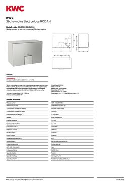 Sèche-mains électronique à air chaud pour montage mural | RODX310