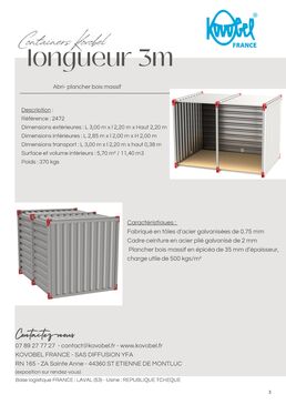 Abri de stockage démontable 3 m | KOVOBEL FRANCE