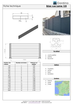 Clôture aluminium 125 mm pleine | Gard125