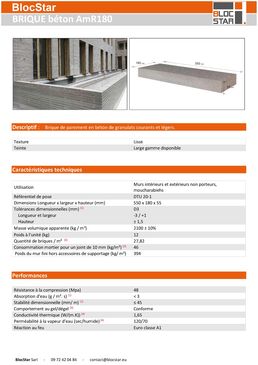 Brique de parement en béton architectonique à maçonner | Brique AmR180