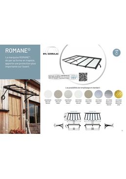 Marquise en aluminium et verre de forme trapézoïdale | Romane