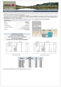 Stations de recyclage des eaux grises - Horizontale à enterrer | GREM S