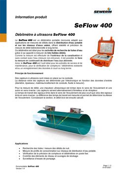 Débitmètre portable monovoie | SeFlow 400 